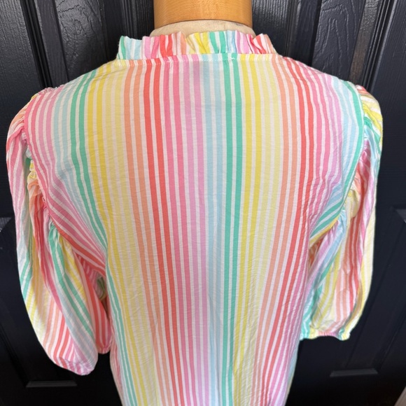 Michelle McDowell AMELIA PASTEL STRIPE TUNIC DRESS L - Picture 4 of 10